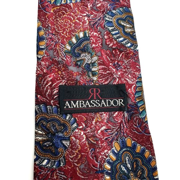 Ambassador Mens Necktie Designer Accessory Office Work Casual Dad Gift - Picture 5 of 5